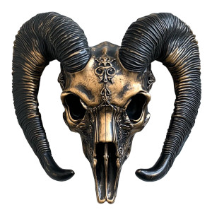 Ritual Goat Skull Vinyl Car Decal Sticker – Waterproof & UV-Resistant 8"