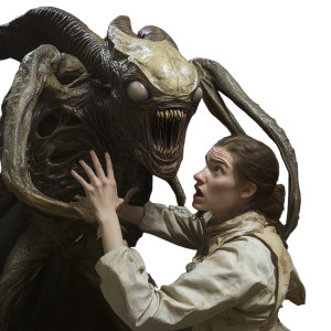 Alien Monster Chase Vinyl Car Decal Sticker – Waterproof & UV-Resistant 8"