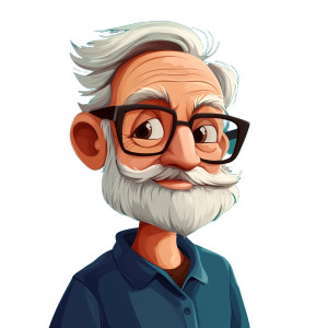 Cute Old Man Vinyl Car Decal Sticker – Waterproof & UV-Resistant 8"