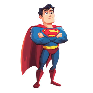 Superman Cartoon V2 Vinyl Car Decal Sticker – Waterproof & UV-Resistant 8"