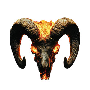 Fiery Ram Skull Vinyl Car Decal Sticker – Waterproof & UV-Resistant 8" Fiery Ram Skull Vinyl Car Decal Sticker – Waterproof & UV-Resistant 8"