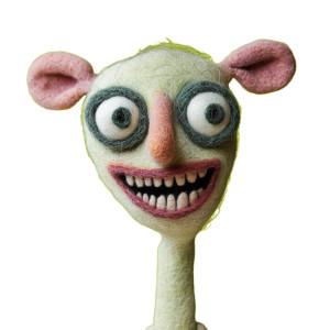 Creepy Felted Puppet Vinyl Car Decal Sticker – Waterproof & UV-Resistant 8"