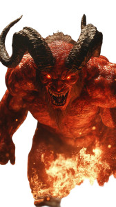 Horned Fiery Demon Vinyl Car Decal Sticker – Waterproof & UV-Resistant 8"