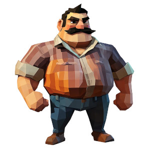 Blocky Unshakable Man Vinyl Car Decal Sticker – Waterproof & UV-Resistant 8"