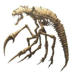 Fantasy Insectoid Engraving Vinyl Car Decal Sticker – Waterproof & UV-Resistant 8"