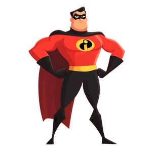 Cartoon Superhero Pose Vinyl Car Decal Sticker – Waterproof & UV-Resistant 8"