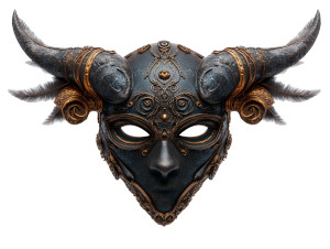 Ornate Theatrical Mask Vinyl Car Decal Sticker – Waterproof & UV-Resistant 8"