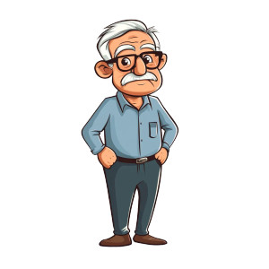 Cartoon Granddad Vinyl Car Decal Sticker – Waterproof & UV-Resistant 8"