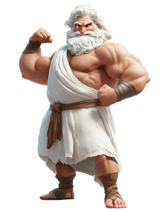 Animated Zeus Flexing Vinyl Car Decal Sticker – Waterproof & UV-Resistant 8"