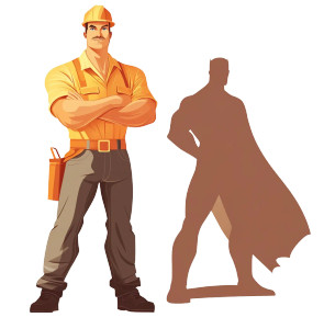 Heroic Construction Worker Vinyl Car Decal Sticker – Waterproof & UV-Resistant 8" Heroic Construction Worker Vinyl Car Decal Sticker – Waterproof & UV-Resistant 8"