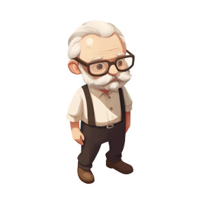 Old Uncle Character Vinyl Car Decal Sticker – Waterproof & UV-Resistant 8" Old Uncle Character Vinyl Car Decal Sticker – Waterproof & UV-Resistant 8"