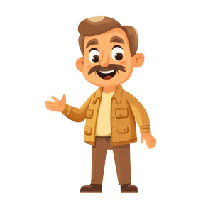 Friendly Uncle Cartoon Vinyl Car Decal Sticker – Waterproof & UV-Resistant 8"