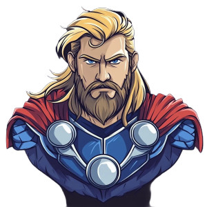 Cartoon Thor Shirt Vinyl Car Decal Sticker – Waterproof & UV-Resistant 8"