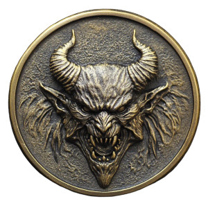 Demon Coin Vinyl Car Decal Sticker – Waterproof & UV-Resistant 8"