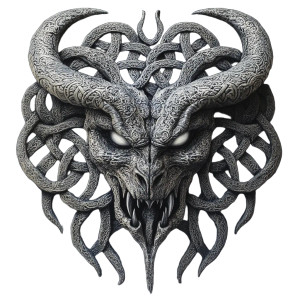 Celtic Demon Face Vinyl Car Decal Sticker – Waterproof & UV-Resistant 8"