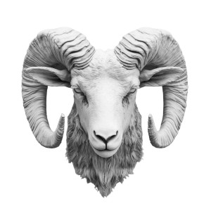 Ram Head Vinyl Car Decal Sticker – Waterproof & UV-Resistant 8"