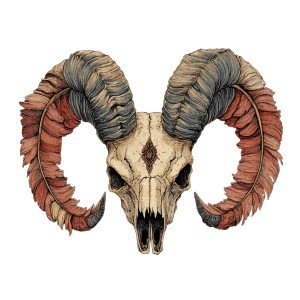 Fantasy Heraldry Ram Vinyl Car Decal Sticker – Waterproof & UV-Resistant 8"