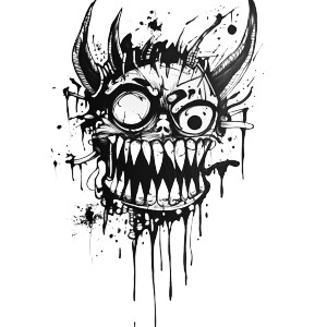 Demon Tattoo Art Vinyl Car Decal Sticker – Waterproof & UV-Resistant 8"