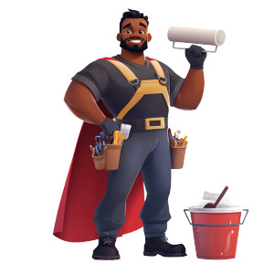 Heroic Construction Painter Vinyl Car Decal Sticker – Waterproof & UV-Resistant 8"