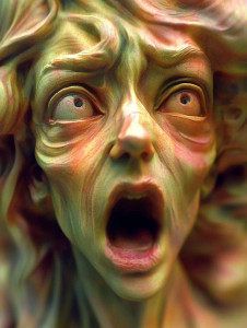 Distorted Human Face Vinyl Car Decal Sticker – Waterproof & UV-Resistant 8"