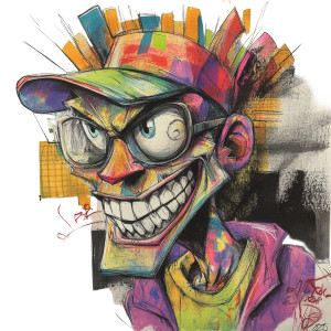 Funky Graffiti Character Vinyl Car Decal Sticker – Waterproof & UV-Resistant 8"