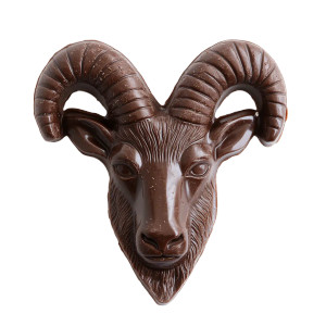 Chocolate Ibex Head Vinyl Car Decal Sticker – Waterproof & UV-Resistant 8"