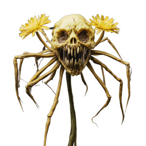 Macabre Dandelion Creature Vinyl Car Decal Sticker – Waterproof & UV-Resistant 8"