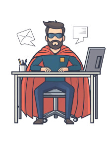 Superhero In Office Vinyl Car Decal Sticker – Waterproof & UV-Resistant 8"