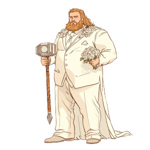 Fat Thor Wedding Vinyl Car Decal Sticker – Waterproof & UV-Resistant 8"