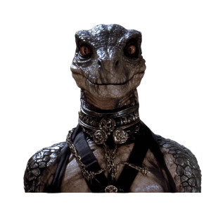 Metal Reptilian Humanoid Vinyl Car Decal Sticker – Waterproof & UV-Resistant 8"