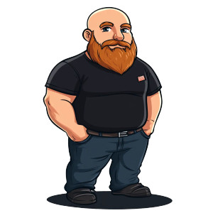 Burly Bald Cartoon Vinyl Car Decal Sticker – Waterproof & UV-Resistant 8" Burly Bald Cartoon Vinyl Car Decal Sticker – Waterproof & UV-Resistant 8"