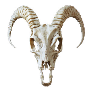 Cartoon Skeleton Goat Vinyl Car Decal Sticker – Waterproof & UV-Resistant 8"