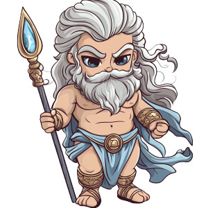 Chibi Zeus Cartoon Vinyl Car Decal Sticker – Waterproof & UV-Resistant 8" Chibi Zeus Cartoon Vinyl Car Decal Sticker – Waterproof & UV-Resistant 8"