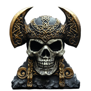 Viking Skull Bones Vinyl Car Decal Sticker – Waterproof & UV-Resistant 8" Viking Skull Bones Vinyl Car Decal Sticker – Waterproof & UV-Resistant 8"