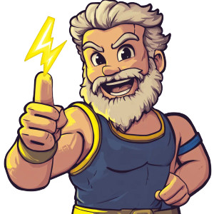 Cartoonish Zeus Vinyl Car Decal Sticker – Waterproof & UV-Resistant 8"