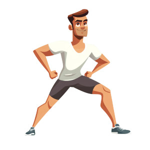 Exercising Cartoon Man Vinyl Car Decal Sticker – Waterproof & UV-Resistant 8"