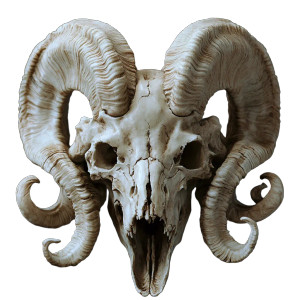 Mutated Ram Skull Vinyl Car Decal Sticker – Waterproof & UV-Resistant 8"