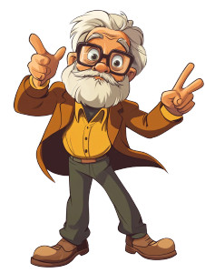 Crazy Cartoon Professor Vinyl Car Decal Sticker – Waterproof & UV-Resistant 8"