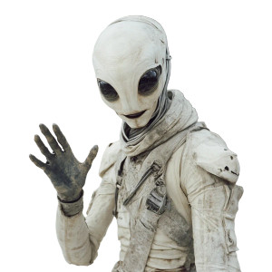 Greeting Alien Vinyl Car Decal Sticker – Waterproof & UV-Resistant 8"