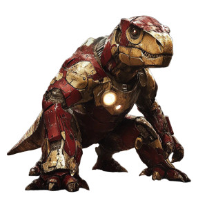 Ironman Dinosaur Vinyl Car Decal Sticker – Waterproof & UV-Resistant 8"