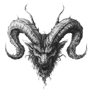 Demon Horns Drawing Vinyl Car Decal Sticker – Waterproof & UV-Resistant 8"