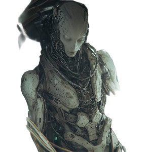 Grey Alien Exoskeleton Vinyl Car Decal Sticker – Waterproof & UV-Resistant 8"