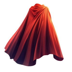 Red Superhero Cape Vinyl Car Decal Sticker – Waterproof & UV-Resistant 8"