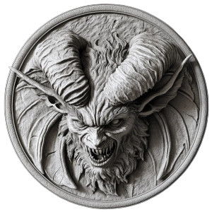 Devil Bas Relief Vinyl Car Decal Sticker – Waterproof & UV-Resistant 8"