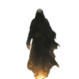 Hooded Pyromancer Vinyl Car Decal Sticker – Waterproof & UV-Resistant 8"