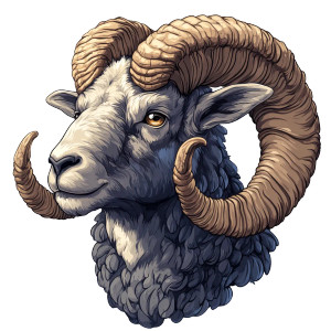 Cartoon Ram Head Vinyl Car Decal Sticker – Waterproof & UV-Resistant 8"