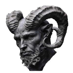 Mythological Faun Sculpture Vinyl Car Decal Sticker – Waterproof & UV-Resistant 8"