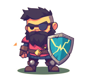 Cartoon Warrior Vinyl Car Decal Sticker – Waterproof & UV-Resistant 8"