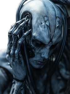 Grey Alien Soldier Vinyl Car Decal Sticker – Waterproof & UV-Resistant 8"