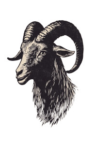 Goat Head Stamp Vinyl Car Decal Sticker – Waterproof & UV-Resistant 8"